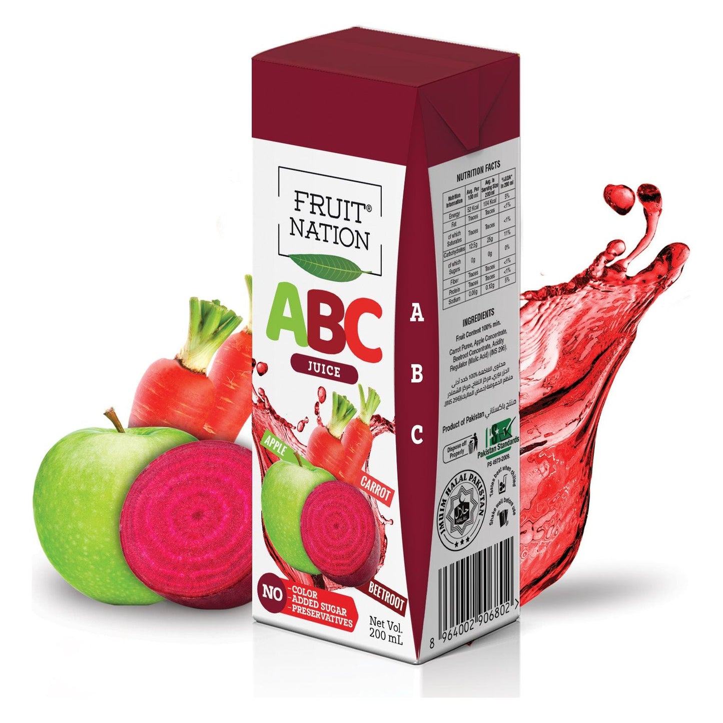 Apple, Beetroot & Carrot Juice 6 x 200ml Fruit Nation