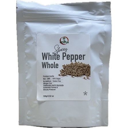 White Pepper Whole 100g Premium Quality Ceypla